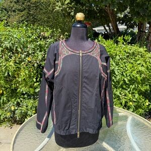 Vintage PURE DKNY Embroidered Full Zip Bomber Jacket - size M